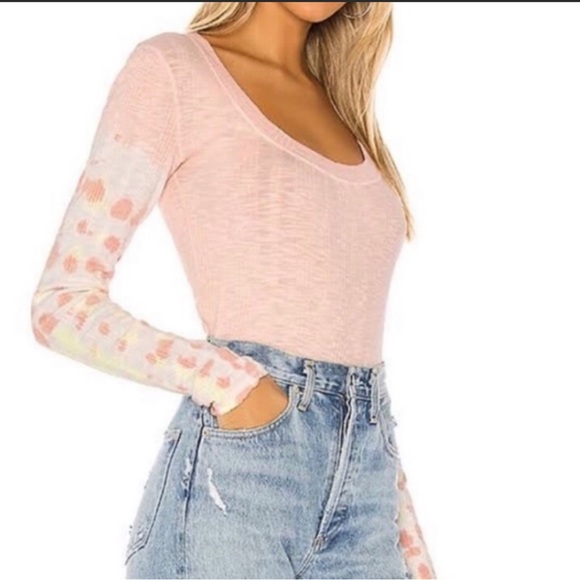 Free People Big Sur Ribbed Tie Dye Long Sleeve Top - Picture 2 of 13